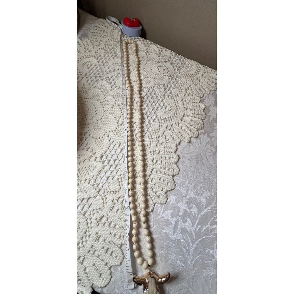 Southwestern White Howlite Beaded Longhorn Skull Necklace Boho Western Cow Steer - Picture 9 of 9